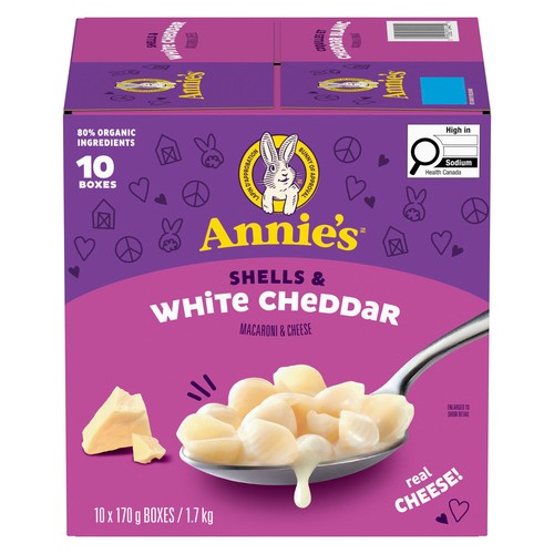 Annie's Macaroni & Cheese Shells & White Cheddar 10 x 170 g