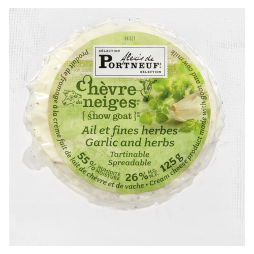 Alexis de Portneuf Cream Cheese With Goat And Cow Milk Garlic & Herbs 125 g