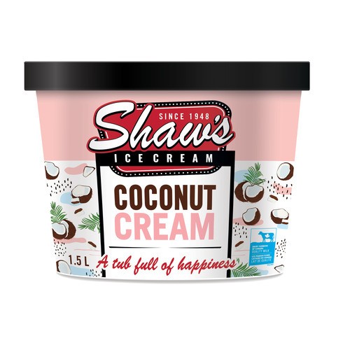 Shaw's Ice Cream Coconut Cream Ice Cream 1.5 L