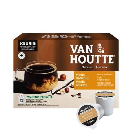 Van Houtte Coffee Pods Light Roast Vanilla Hazelnut 12 K-Cups 120 g