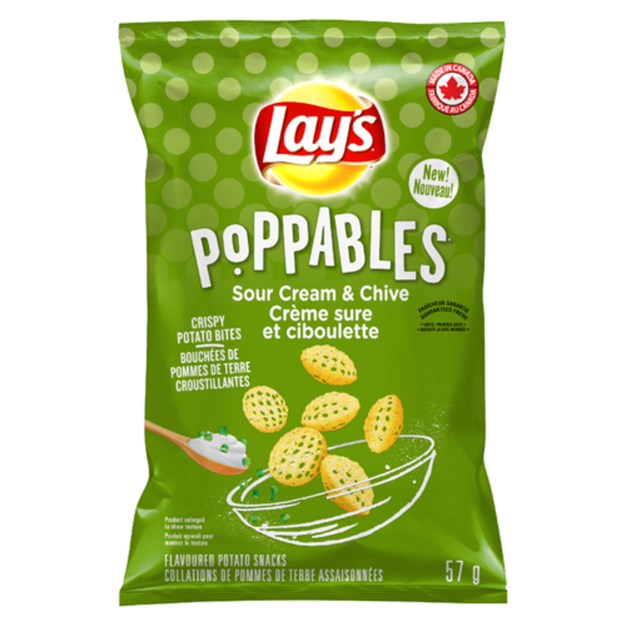 Lay's Poppables Potato Snacks Sour Cream & Chive 57 g Voilà Online