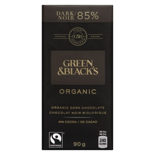 Green & Black's Organic Dark Chocolate Bar 85% Cocoa 90 g