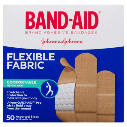 Band-Aid Bandages Flexible Fabric Assorted Sizes 50 Count - Voilà