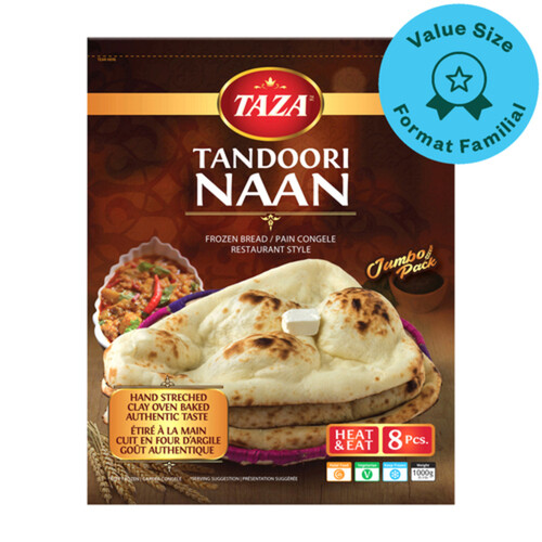 Taza Frozen Tandoori Naan Jumbo Pack 1 kg