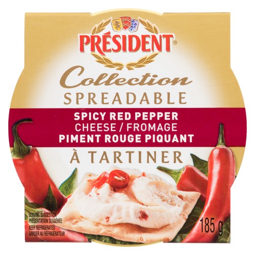 President Collection Cheese Spread Spicy Red Pepper 185 g