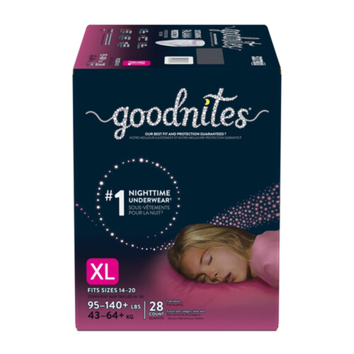Good Nites Nighttime Girls L/Xl (60 125+ Lbs) Underwear 11 Ea