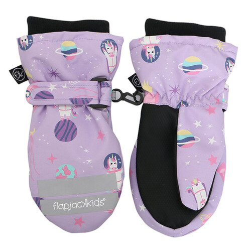 FlapJack Water Repellent Ski Mittens Unicorn Lilac Medium 1 Pair