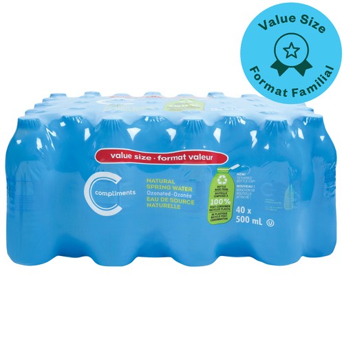 Compliments Spring Water 40 x 500 ml (bottles)