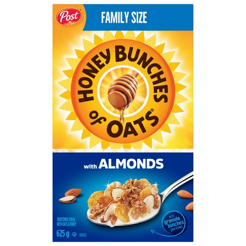 Honey Bunches of Oats Sweetened Cereal with Oats & Honey with Almonds Family Size 625 g