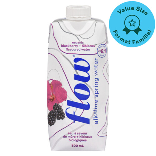 Flow Organic Water Hibiscus Blackberry 12 x 500 ml