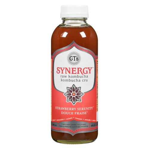GT's Kombucha Raw Strawberry Serenity 480 ml (bottle)