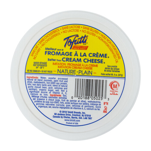 Tofutti Dairy Free Cream Cheese Spread Plain 227 g