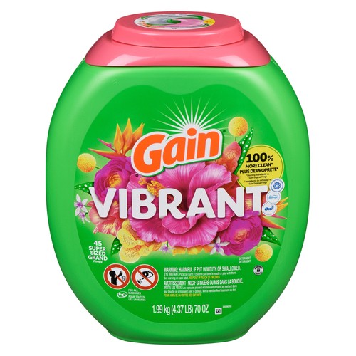 Gain Laundry Detergent Pods Vibrant Aroma Boost 45 Count 1.99 kg
