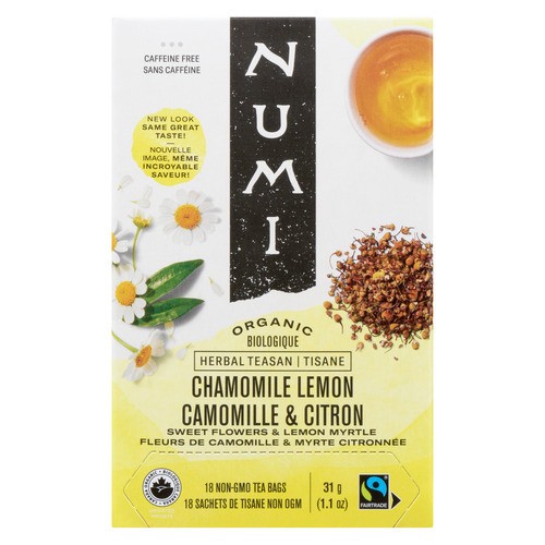 Numi Organic Herbal Teasan Chamomile Lemon 18 Tea Bags