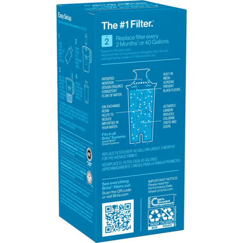 Brita Water Filter Pitcher Advanced Replacement Filter 1 Count