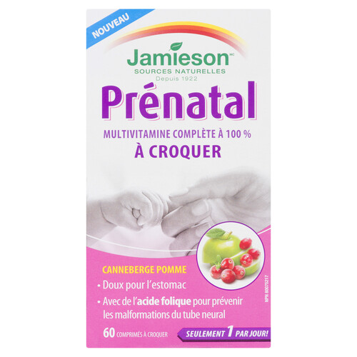Jamieson Prenatal Vitamins 100 Complete Chewable Cranberry Apple 60 EA