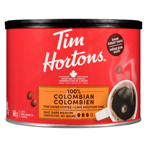 Tim Hortons Ground Coffee Columbian Fine Grind 640 g