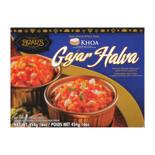 Brar's Frozen Indian Dessert Delicacy Gajar Halva 454 g 