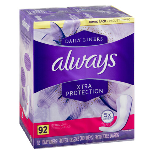 Always Xtra Protection Daily Liners Extra Long 92 Count