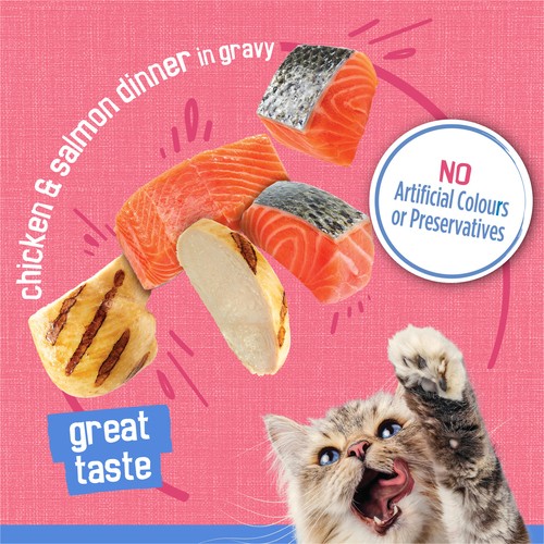 Friskies Wet Cat Food Shredded Chicken & Salmon 156 g