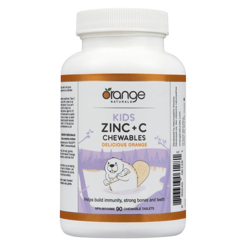 Orange Naturals Kids Zinc + C Chewables Delicious Orange Vitamins 90 EA