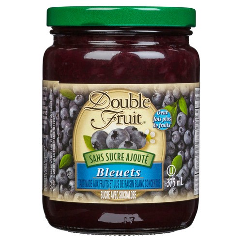 Double Fruit Sugar Free Jam Blueberry 375 ml