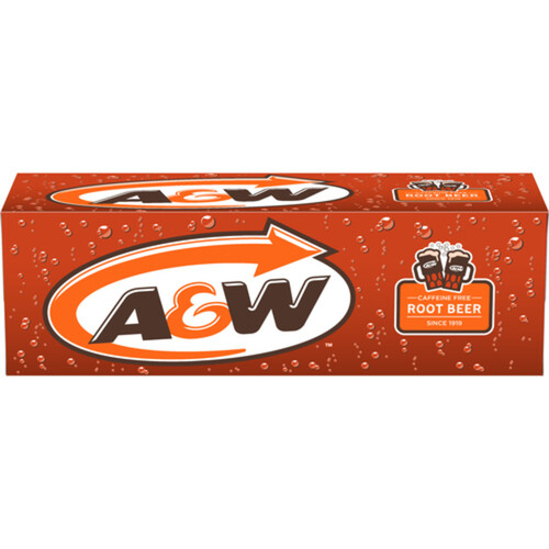 A&W Soft Drink Root Beer 12 x 355 ml (cans)