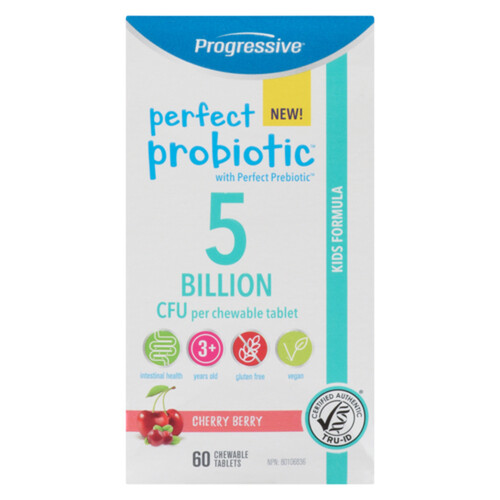 Progressive Kids Perfect Probiotic 5 Billion Cherry Berry 60 Chewable Tablet 