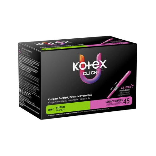 U by Kotex Click Compact Tampons Super Absorbency Unscented 45 Count
