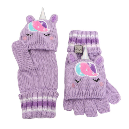 Flapjacks Knitted Fingerless Gloves Unicorn Medium 1 Pair