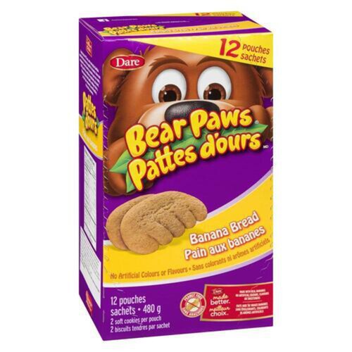 Dare Bear Paws Peanut-Free Cookies Banana Bread 480 g