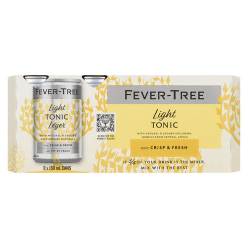Fever-Tree Tonic Water Light Premium Indian 8 x 150 ml (cans)