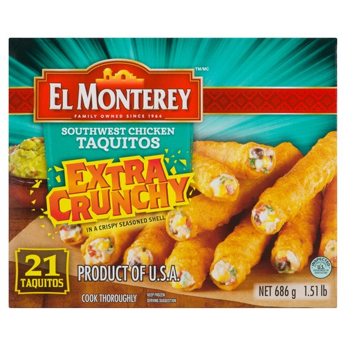 El Monterey Chicken Southwest Extra Crunchy Taquito 686 g (frozen)