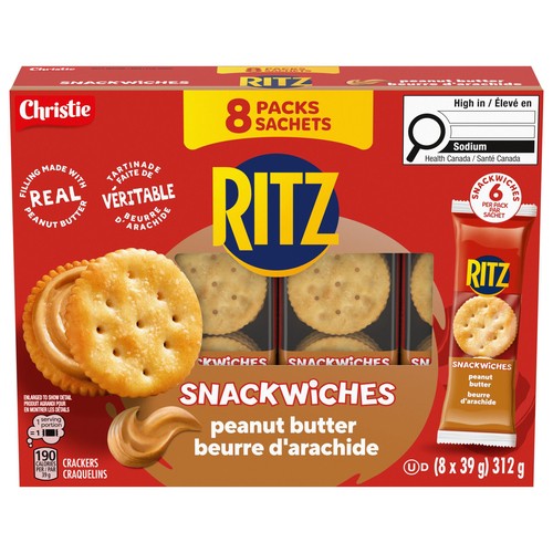 Christie Ritz Crackers Snackwiches Peanut Butter 8 x 39 g