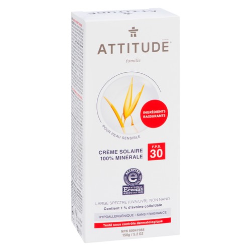Attitude Mineral Sunscreen Sensitive Skin SPF 30 150 g