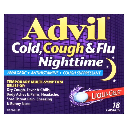 Advil Cold Cough Flu Night Time Cold/Cough Remedies 18 ea