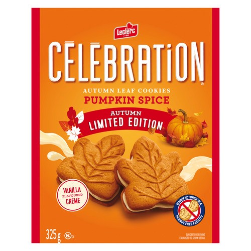 Leclerc Peanut Free Cookies Autumn Leaf Pumpkin Spice 325 g