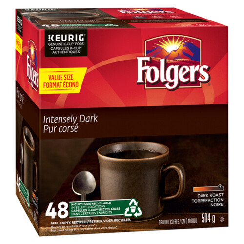 Folgers Coffee Pods Intensely Dark 48 K-Cups 504 g