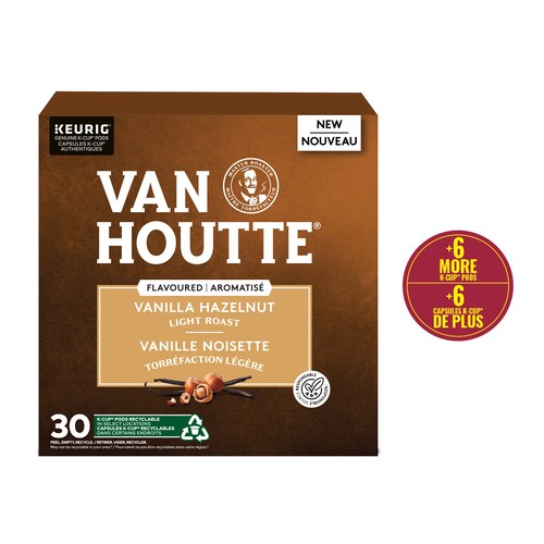Van Houtte Coffee Pods Light Roast Vanilla Hazelnut 24 K-Cups 240 g