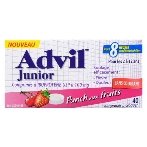 Children's Advil Dye-Free Junior Chew Tab Fruit Punch 40 EA
