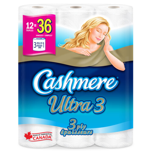 Cashmere Toilet Paper Ultra 3 Ply 12 Triple Rolls x 198 Sheets