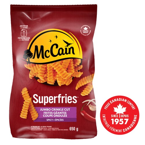 McCain Frozen Superfries Spicy Jumbo Fries Crinkle Cut 650 g