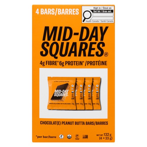 Mid-Day Squares Chocolate Squares Peanut Butta 4 x 33 g
