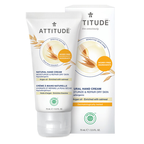 Attitude Hand Cream Moisturize & Revitalize Argan Sensitive Skin 75 ml