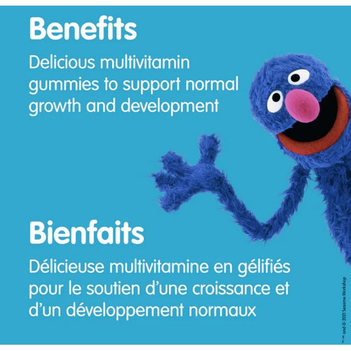 Sesame Street Power Multi Vegetarian Gummies Orange Raspberry Lemon 180 Count