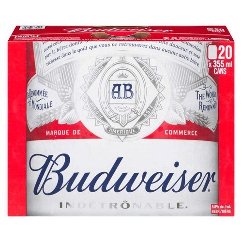 Budweiser Beer 5% Alcohol 20 x 355 ml (cans)