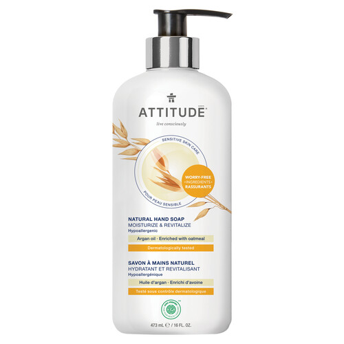 Attitude Sensitive Skin Hand Soap Moisturize and Revitalize Argan 473 ml