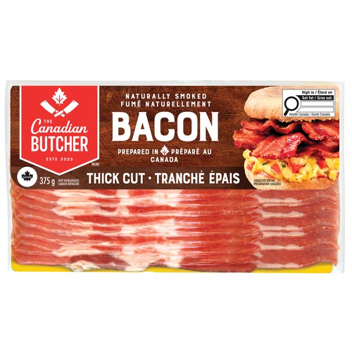 Canadian Butcher Sliced Bacon Thick Cut 375 g