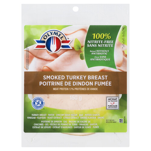 Olymel Gluten-Free Sliced Smoked Turkey Breast Without Nitrite 150 g