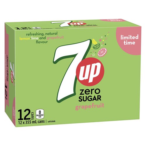 7Up Soft Drink Zero Sugar 12 x 355 ml (cans)